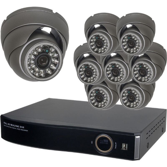 Picture of 8 Dome HD-SDI Security Camera System kit (HD-SDI-CAM-DVR-08-PACK)