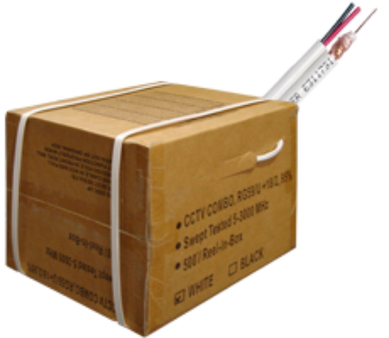 Picture of 500 ft RG59+18/2 Siamese Combo Cable white (CB-CP-GN05A-95S-W)