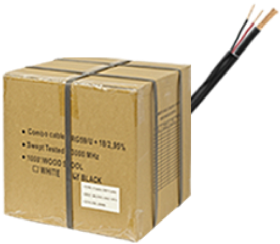 Picture of 1000 ft RG59+18/2 Siamese Combo Cable black (CB-CP-GN10A-95S-B)
