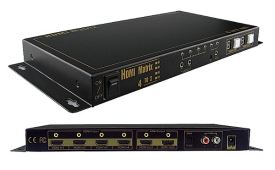 Picture of Professional 4 in 2 out (4 x 2) True HDMI Matrix Slim Size (OP-HKTM0402MH)