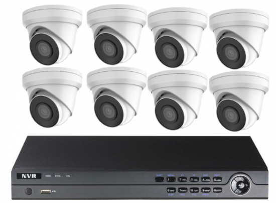Picture of 8 Camera Security System Kit with 16CH NVR, 8 Camera Turret, Night Vision (GNR33P6-16/D/ | GNC228-XD/U)