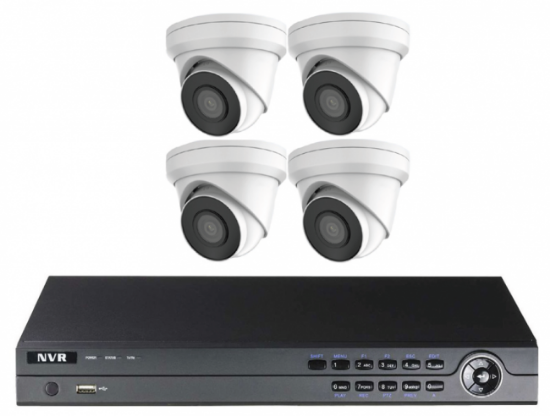 Picture of 4 Camera Security Camera Complete System with 8MP Turret, 4 Camera 4CH NVR, Night Vision (GNR32P4-4)