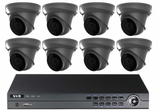 Picture of 8 Camera Security System Kit with 16CH NVR, 8 Turret IP Cameras , Night Vision, 100FT IR Range (GNR33P6-16/D/ | GNC228-XD/U-2.8-G)