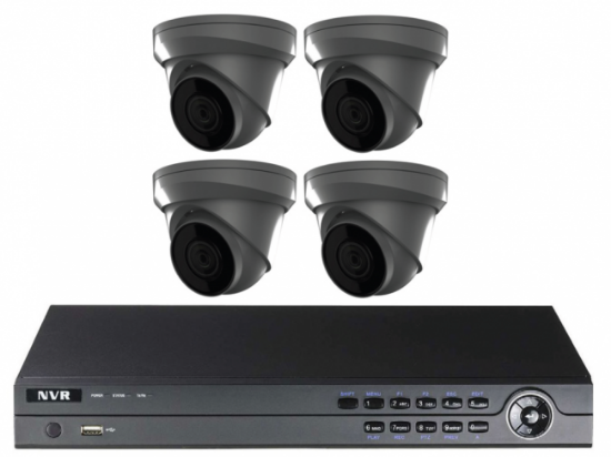 Picture of 4 Cameras IP Security Camera Complete System with 16CH NVR, 8MP Turret Cameras, Night Vision (GNR21P6-16/D | GNC222-XD/U)