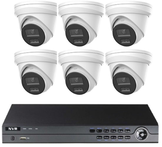 Picture of 6 Camera Security Systems with Turret Cameras, 8CH NVR, 4MP Resolution, Night Vision, and Kit. (GNR21P6-16/D | GNC222-XD/U)