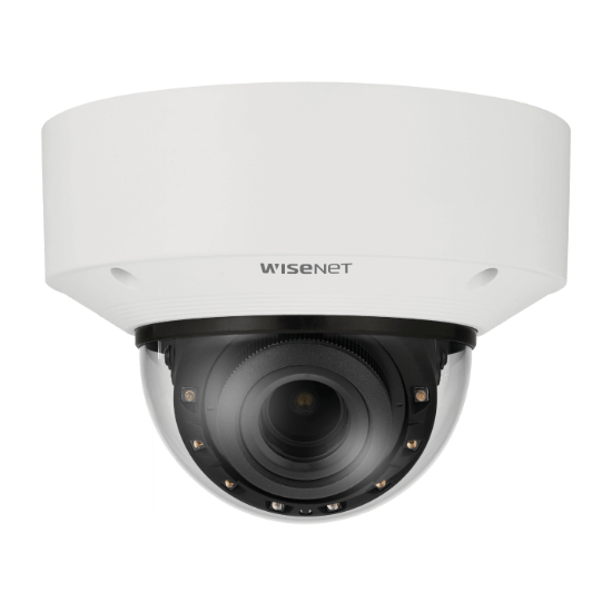 Picture of Hanwha Vision 6MP Night Vision Outdoor Dome IP Security Camera with AI, 4.4~9.3mm Motorized Lens (XNV-C8083R)
